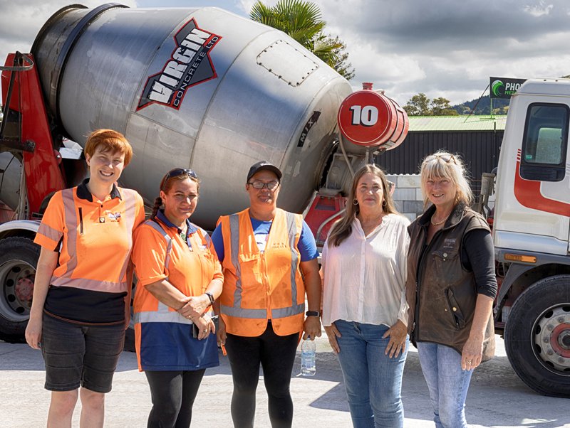 Virgin Concrete team standing in front of concrete truck