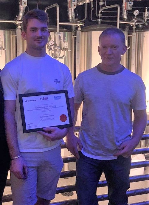 Luca Burns at his apprenticeship graduation